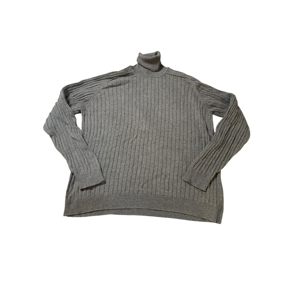 Eddie Bauer Gray Turtle Neck Sweater Size XL 100% Cotton Women Long Sleeve